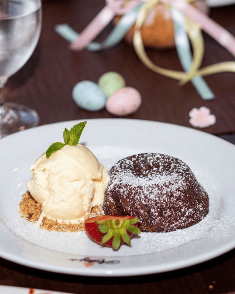 Easter at Adega Gaucha Brazilian steakhouse featuring Full Churrasco Experience and chocolate fountain available all Sunday in an elegant Florida dining setting