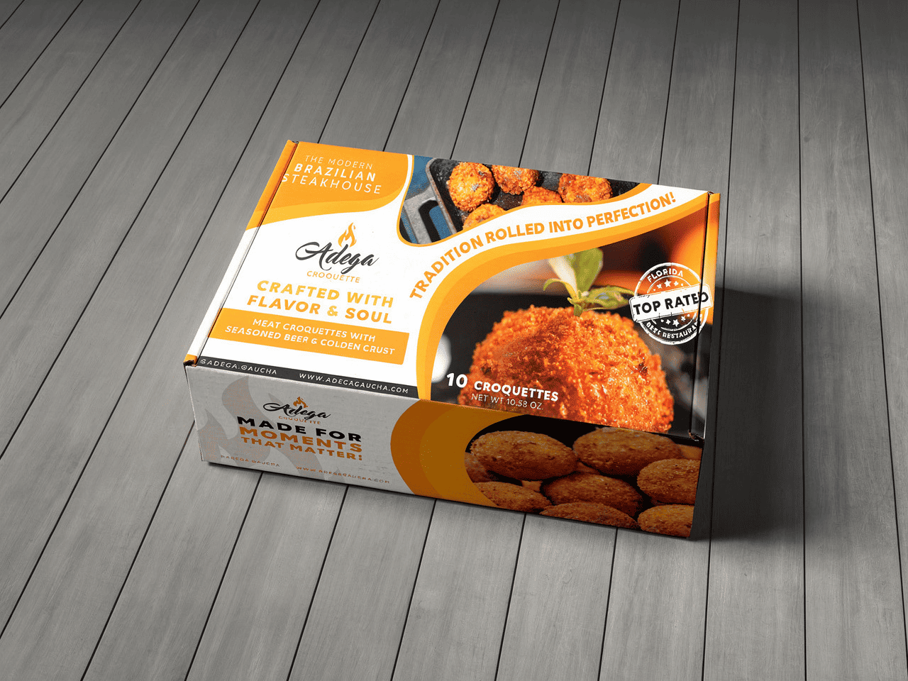 Croquetes Adega — vista superior da caixa