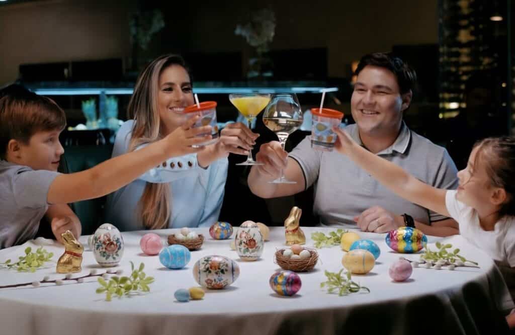 Easter at Adega Gaucha Brazilian steakhouse featuring Full Churrasco Experience and chocolate fountain available all Sunday in an elegant Florida dining setting Easter 2026