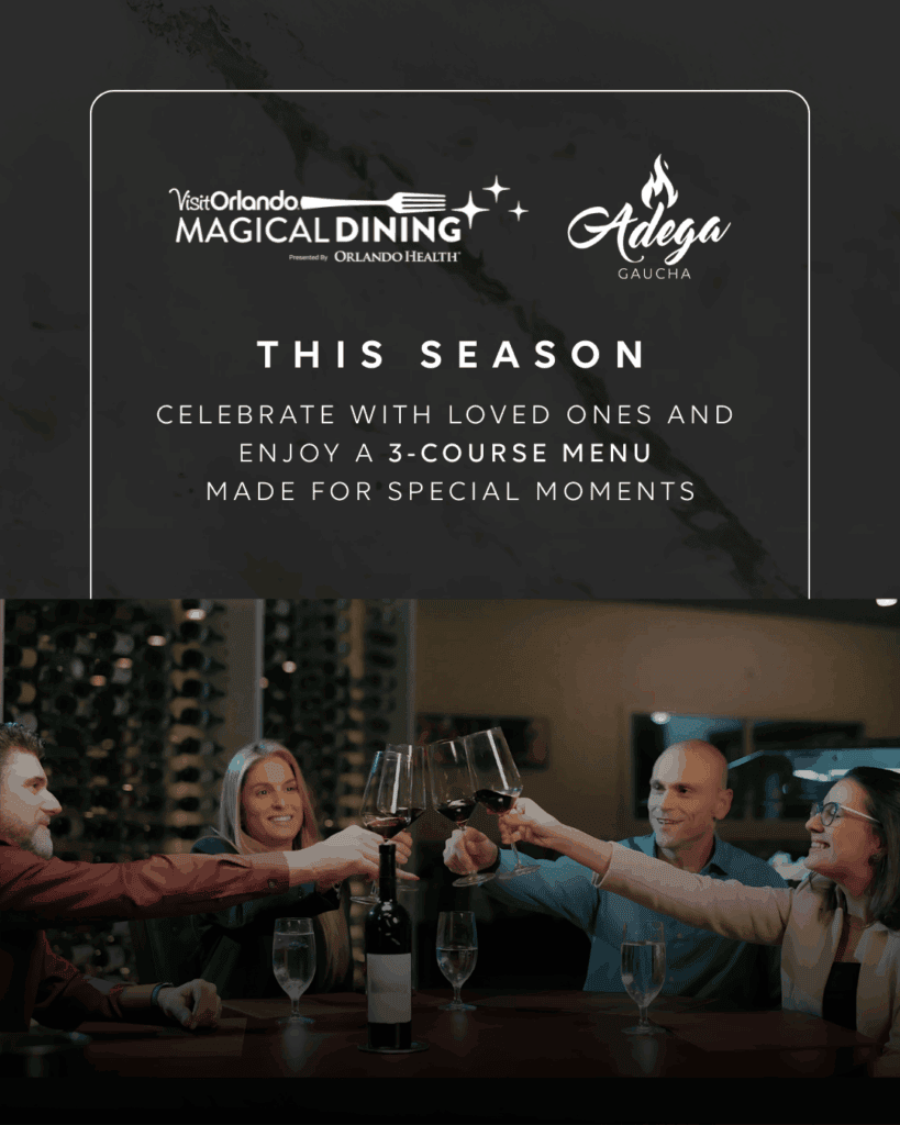This image shows a Family celebrating Magical Dining Orlando Event.